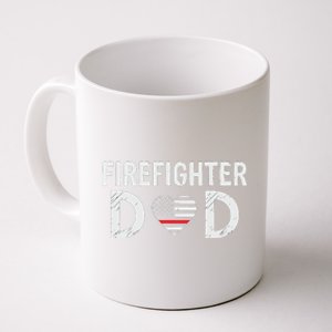 Firefighter Dad Support The Thin Red Line USA Flag Coffee Mug