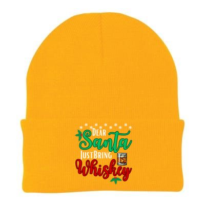 Funny Dear Santa Just Bring Whiskey Christmas Pajamas Gift Knit Cap Winter Beanie