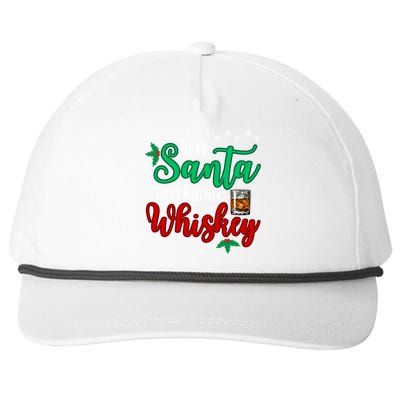 Funny Dear Santa Just Bring Whiskey Christmas Pajamas Gift Snapback Five-Panel Rope Hat