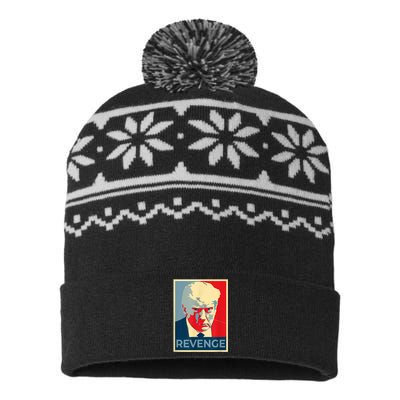 Free Donald Trump Mug Shot Republican Revenge MAGA 2024 USA-Made Snowflake Beanie