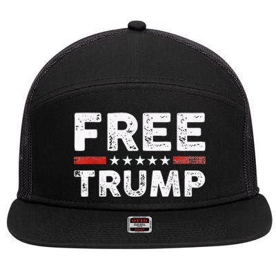 Free Donald Trump Republican Support Pro Trump American Flag 7 Panel Mesh Trucker Snapback Hat