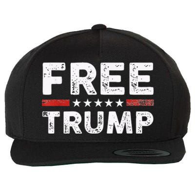 Free Donald Trump Republican Support Pro Trump American Flag Wool Snapback Cap