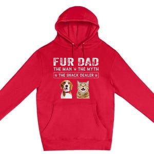 Fur Dad The Man The Myth Gift Funny Dog Cat Father's Day Premium Pullover Hoodie