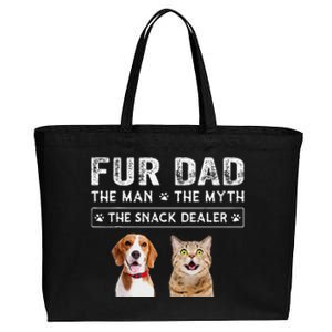 Fur Dad The Man The Myth Gift Funny Dog Cat Father's Day Cotton Canvas Jumbo Tote