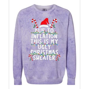 Funny Due To Inflation Ugly Christmas Sweaters For Colorblast Crewneck Sweatshirt