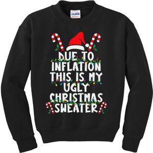 Funny Due To Inflation Ugly Christmas Sweaters For Kids Sweatshirt