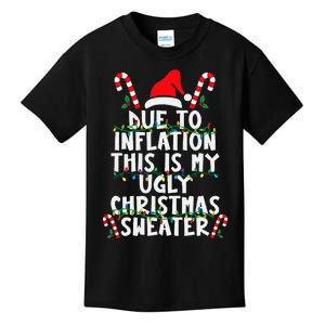 Funny Due To Inflation Ugly Christmas Sweaters For Kids T-Shirt