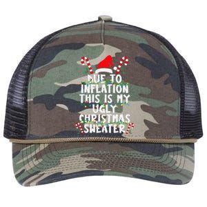 Funny Due To Inflation Ugly Christmas Sweaters For Retro Rope Trucker Hat Cap