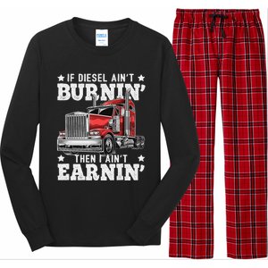 Funny Diesel Trucker Big Rig Semi-Trailer Truck Driver  Long Sleeve Pajama Set