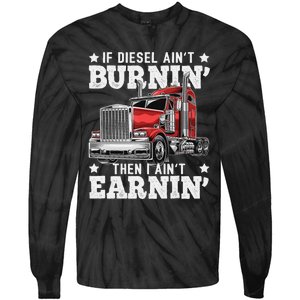 Funny Diesel Trucker Big Rig Semi-Trailer Truck Driver  Tie-Dye Long Sleeve Shirt