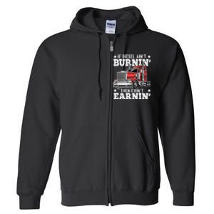 Funny Diesel Trucker Big Rig Semi-Trailer Truck Driver  Full Zip Hoodie