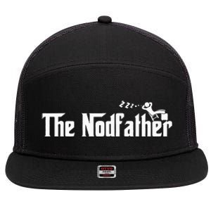 Funny Dad The Nodfather Sarcastic Napping 7 Panel Mesh Trucker Snapback Hat