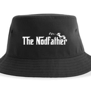 Funny Dad The Nodfather Sarcastic Napping Sustainable Bucket Hat