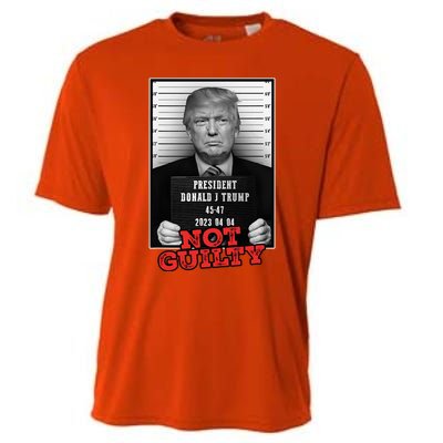 Funny Donald Trump Not Guilty Mug Shot Free Trump 2024 Cooling Performance Crew T-Shirt