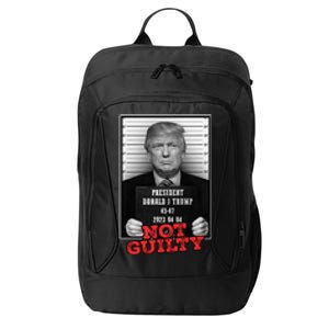 Funny Donald Trump Not Guilty Mug Shot Free Trump 2024 City Backpack