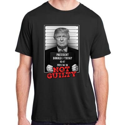 Funny Donald Trump Not Guilty Mug Shot Free Trump 2024 Adult ChromaSoft Performance T-Shirt