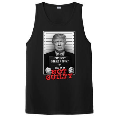 Funny Donald Trump Not Guilty Mug Shot Free Trump 2024 PosiCharge Competitor Tank