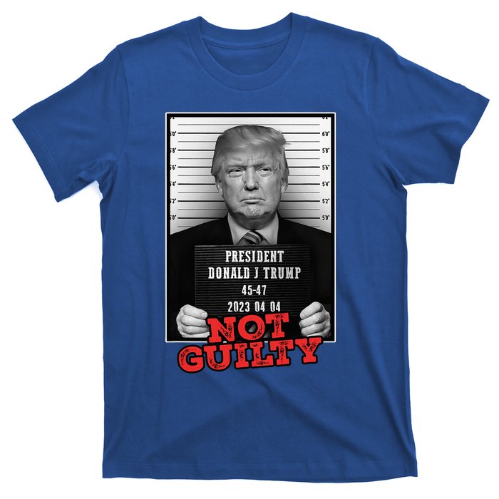 Funny Donald Trump Not Guilty Mug Shot Free Trump 2024 T-Shirt