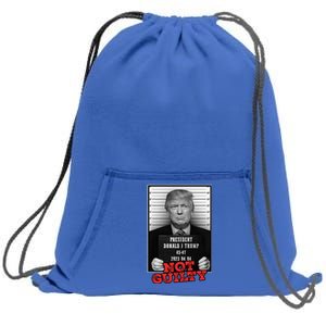 Funny Donald Trump Not Guilty Mug Shot Free Trump 2024 Sweatshirt Cinch Pack Bag