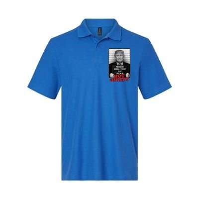 Funny Donald Trump Not Guilty Mug Shot Free Trump 2024 Softstyle Adult Sport Polo