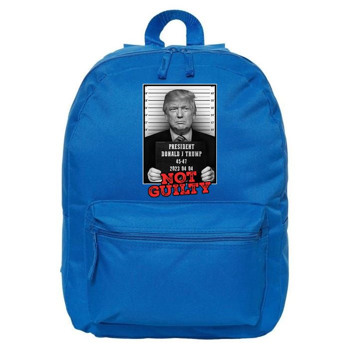 Funny Donald Trump Not Guilty Mug Shot Free Trump 2024 16 in Basic Backpack