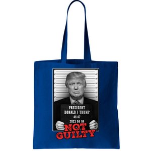 Funny Donald Trump Not Guilty Mug Shot Free Trump 2024 Tote Bag