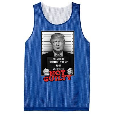 Funny Donald Trump Not Guilty Mug Shot Free Trump 2024 Mesh Reversible Basketball Jersey Tank