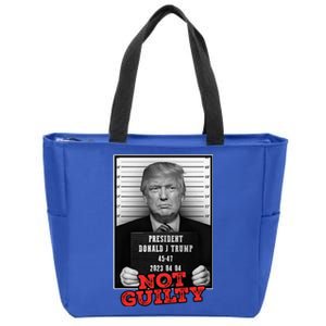 Funny Donald Trump Not Guilty Mug Shot Free Trump 2024 Zip Tote Bag