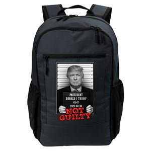 Funny Donald Trump Not Guilty Mug Shot Free Trump 2024 Daily Commute Backpack