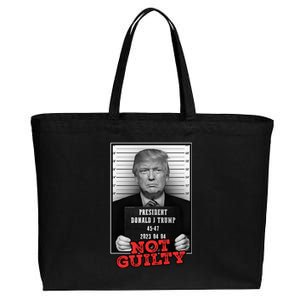 Funny Donald Trump Not Guilty Mug Shot Free Trump 2024 Cotton Canvas Jumbo Tote