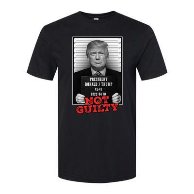 Funny Donald Trump Not Guilty Mug Shot Free Trump 2024 Softstyle CVC T-Shirt