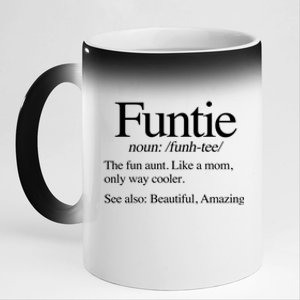 Funtie Definition (The Fun Aunt) Funny Aunt Cute Cool Aunt Gift 11oz Black Color Changing Mug