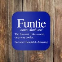 Funtie Definition (The Fun Aunt) Funny Aunt Cute Cool Aunt Gift Coaster