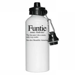 Funtie Definition (The Fun Aunt) Funny Aunt Cute Cool Aunt Gift Aluminum Water Bottle