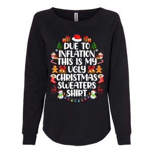 Funny Due To Inflation Ugly Christmas Sweaters Womens California Wash Sweatshirt