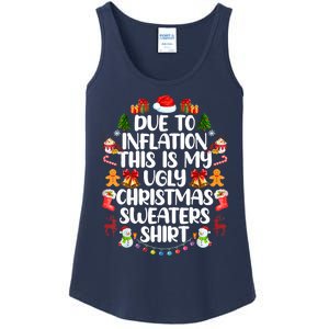 Funny Due To Inflation Ugly Christmas Sweaters Ladies Essential Tank