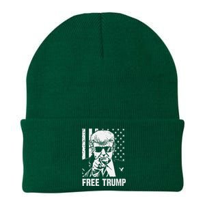 Free Donald Trump Republican Support Pro Trump American Flag Knit Cap Winter Beanie