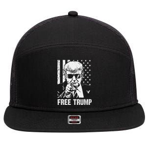 Free Donald Trump Republican Support Pro Trump American Flag 7 Panel Mesh Trucker Snapback Hat