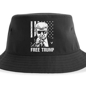 Free Donald Trump Republican Support Pro Trump American Flag Sustainable Bucket Hat