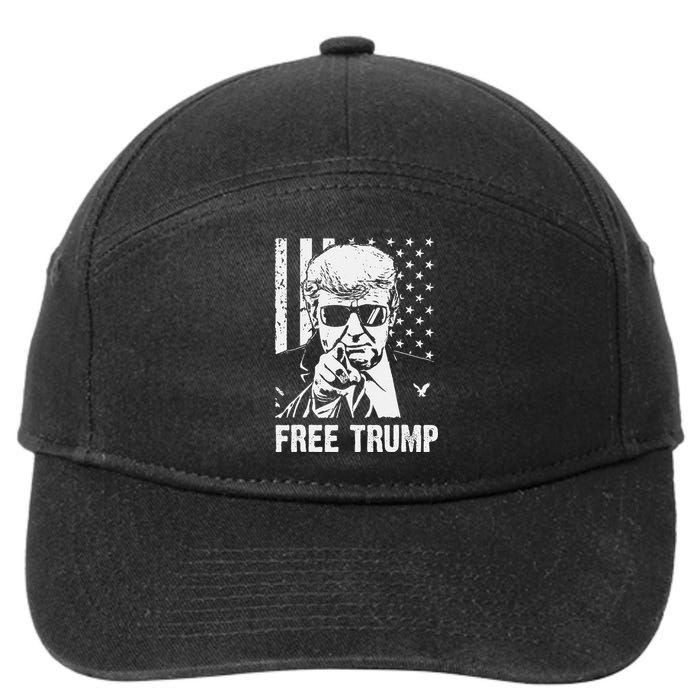 Free Donald Trump Republican Support Pro Trump American Flag 7-Panel Snapback Hat