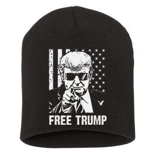 Free Donald Trump Republican Support Pro Trump American Flag Short Acrylic Beanie