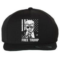 Free Donald Trump Republican Support Pro Trump American Flag Wool Snapback Cap