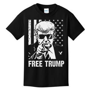 Free Donald Trump Republican Support Pro Trump American Flag Kids T-Shirt