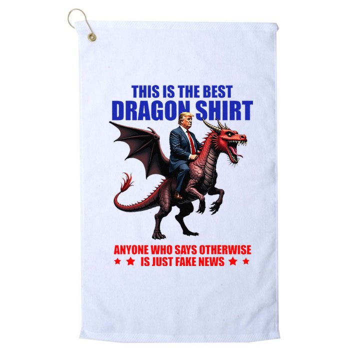 Funny Donald Trump Riding Dragon Platinum Collection Golf Towel