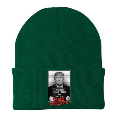 Funny Donald Trump Not Guilty Mug Shot, Free Trump 2024 Knit Cap Winter Beanie