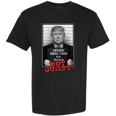 Funny Donald Trump Not Guilty Mug Shot, Free Trump 2024 Garment-Dyed Heavyweight T-Shirt