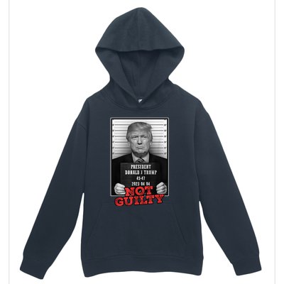 Funny Donald Trump Not Guilty Mug Shot, Free Trump 2024 Urban Pullover Hoodie