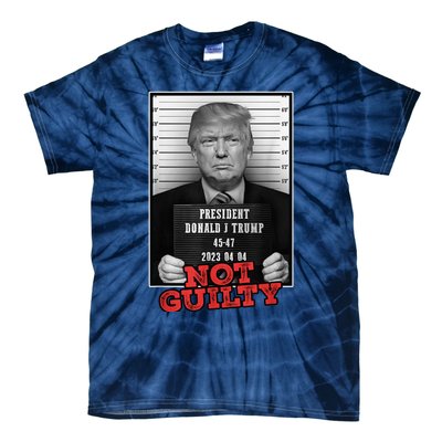 Funny Donald Trump Not Guilty Mug Shot, Free Trump 2024 Tie-Dye T-Shirt