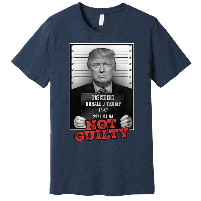 Funny Donald Trump Not Guilty Mug Shot, Free Trump 2024 Premium T-Shirt