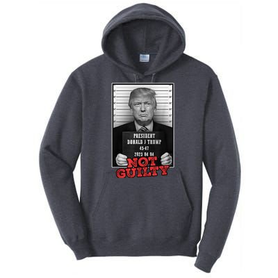 Funny Donald Trump Not Guilty Mug Shot, Free Trump 2024 Tall Hoodie